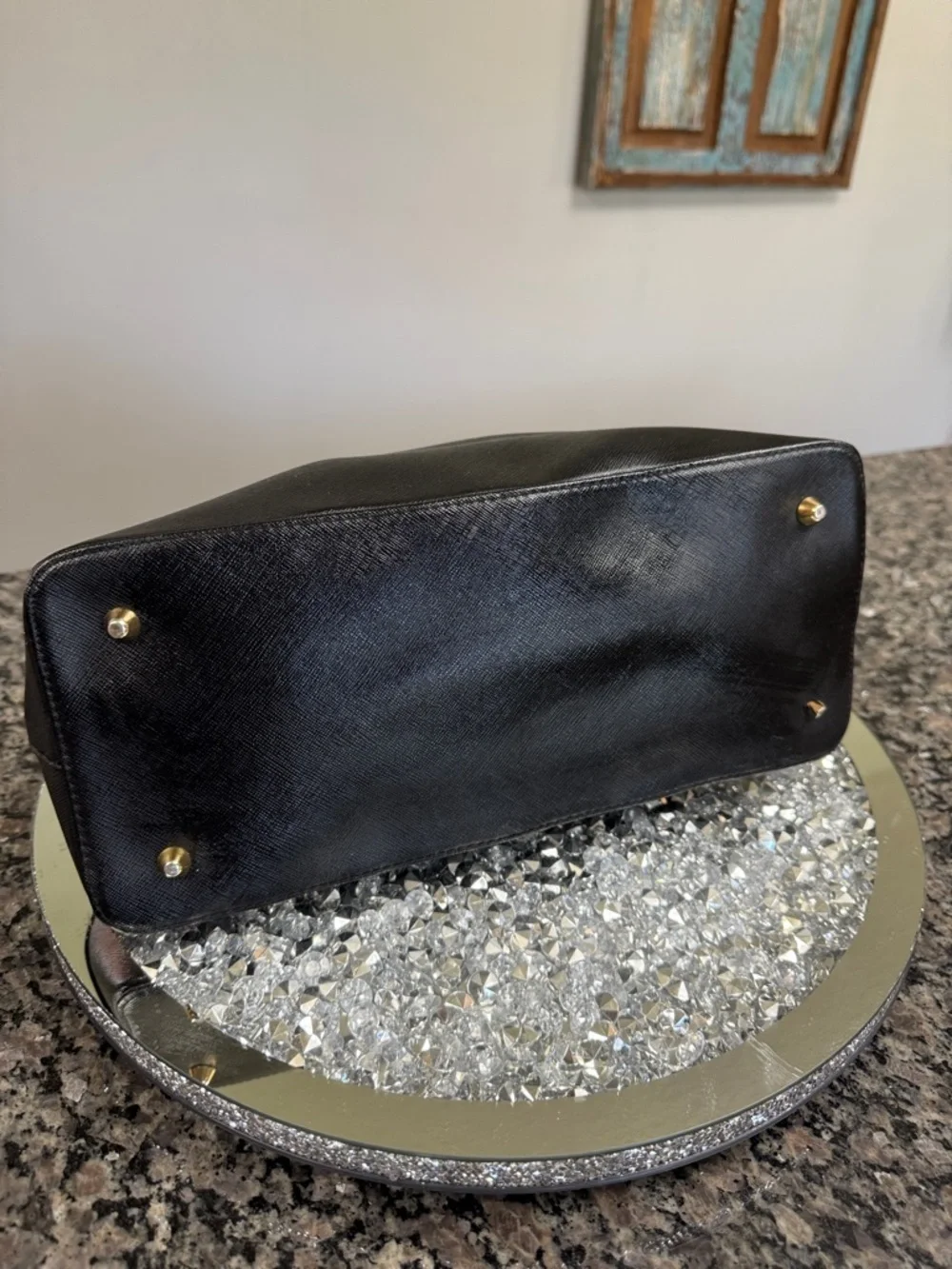 Isaac Mizrahi Black Dome Satchel Handbag
